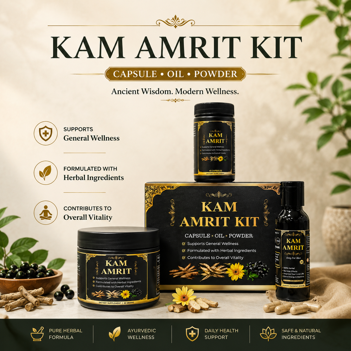 KAM AMRIT KIT MEN WELLNESS (45 DAYS PACK)